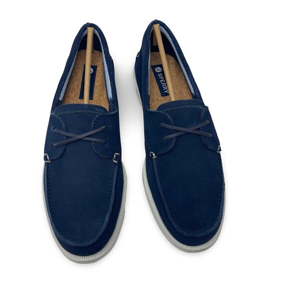 New Sperry Original Sirocco Suede Boat Shoe in Navy Blue sz 8.5